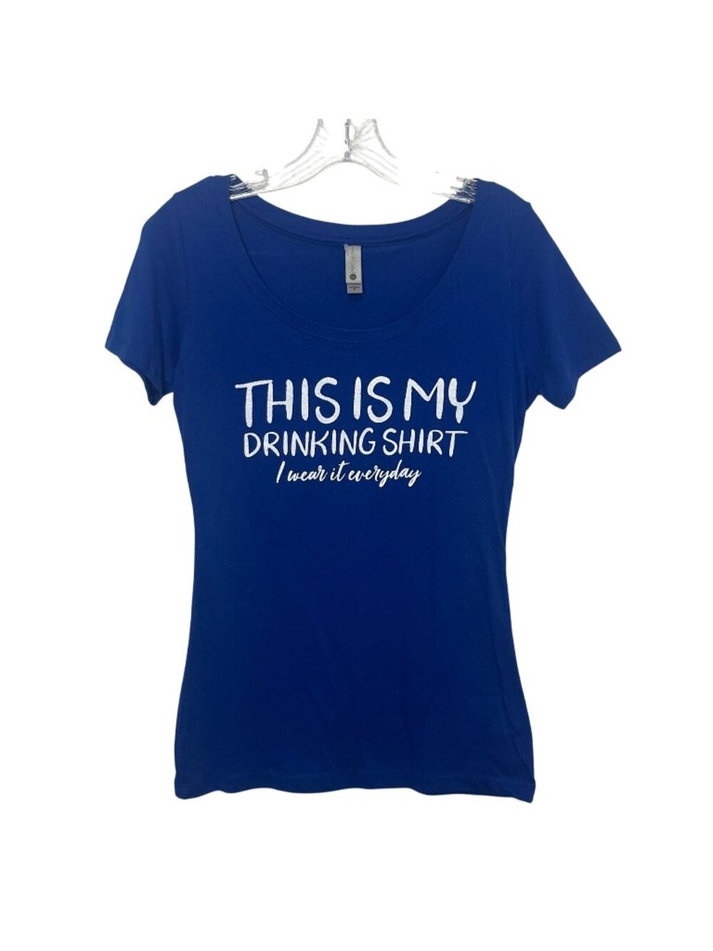 Next Level Apparel This Is My Drinking Shirt Graphic Tshirt Womens Medium Blue